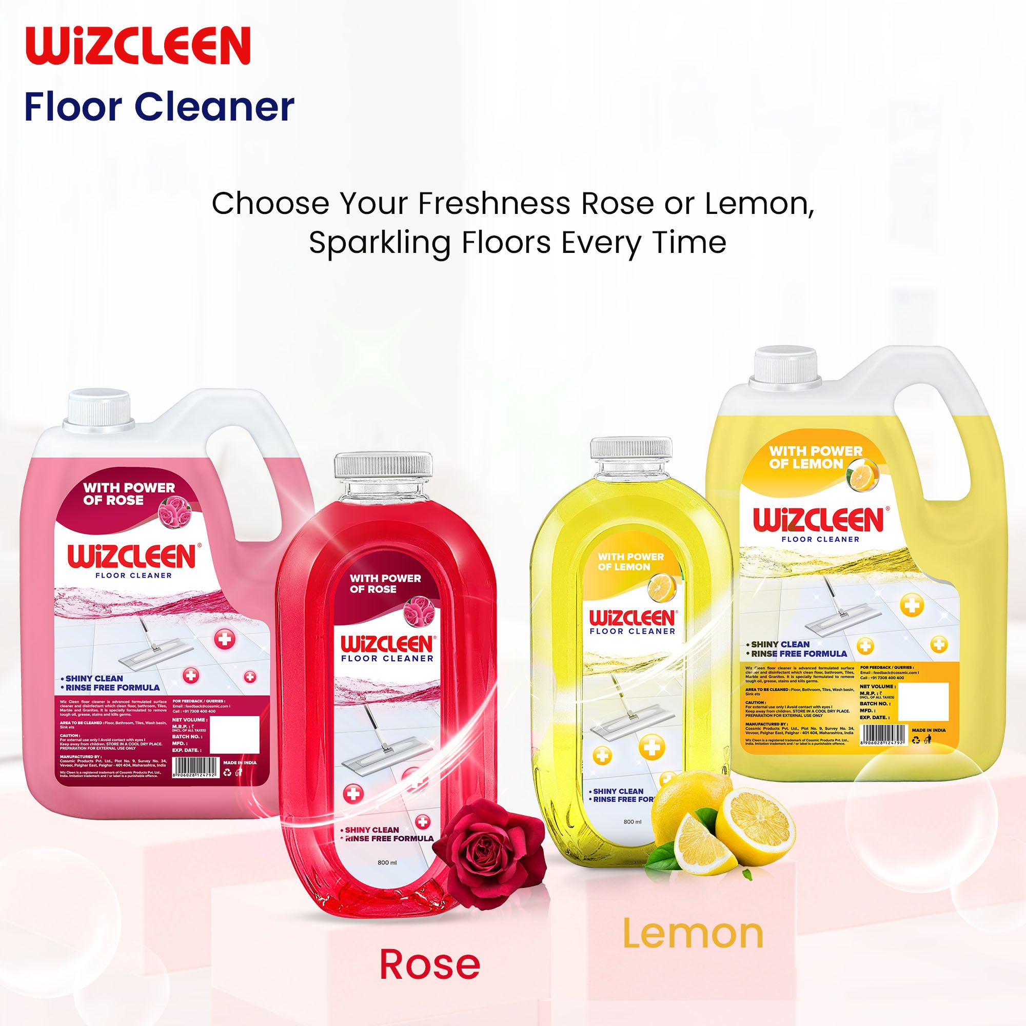 Floor Cleaner Lemon 800ml (Pack of 3)