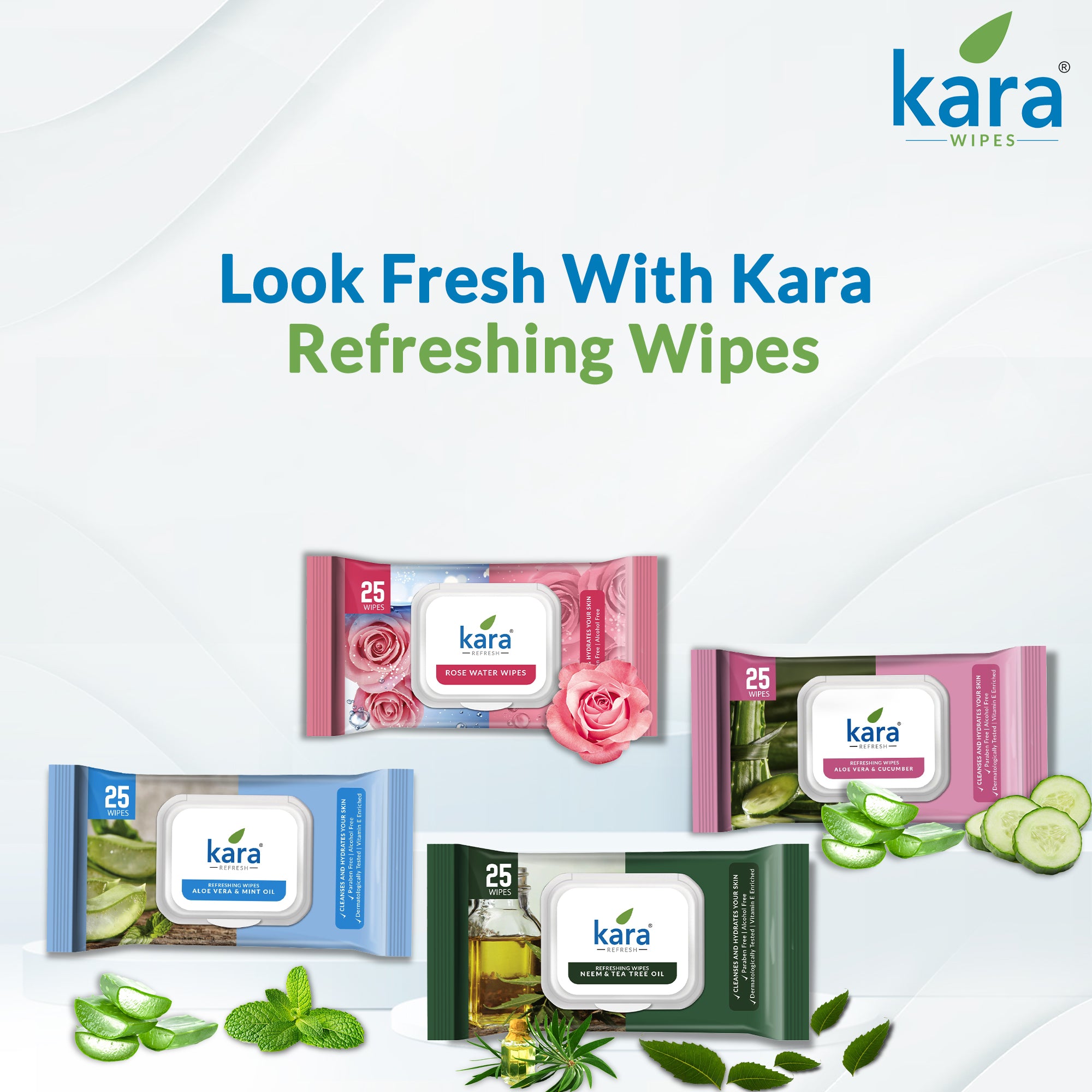 Rose Water Facial Wet Wipes 25 Pulls