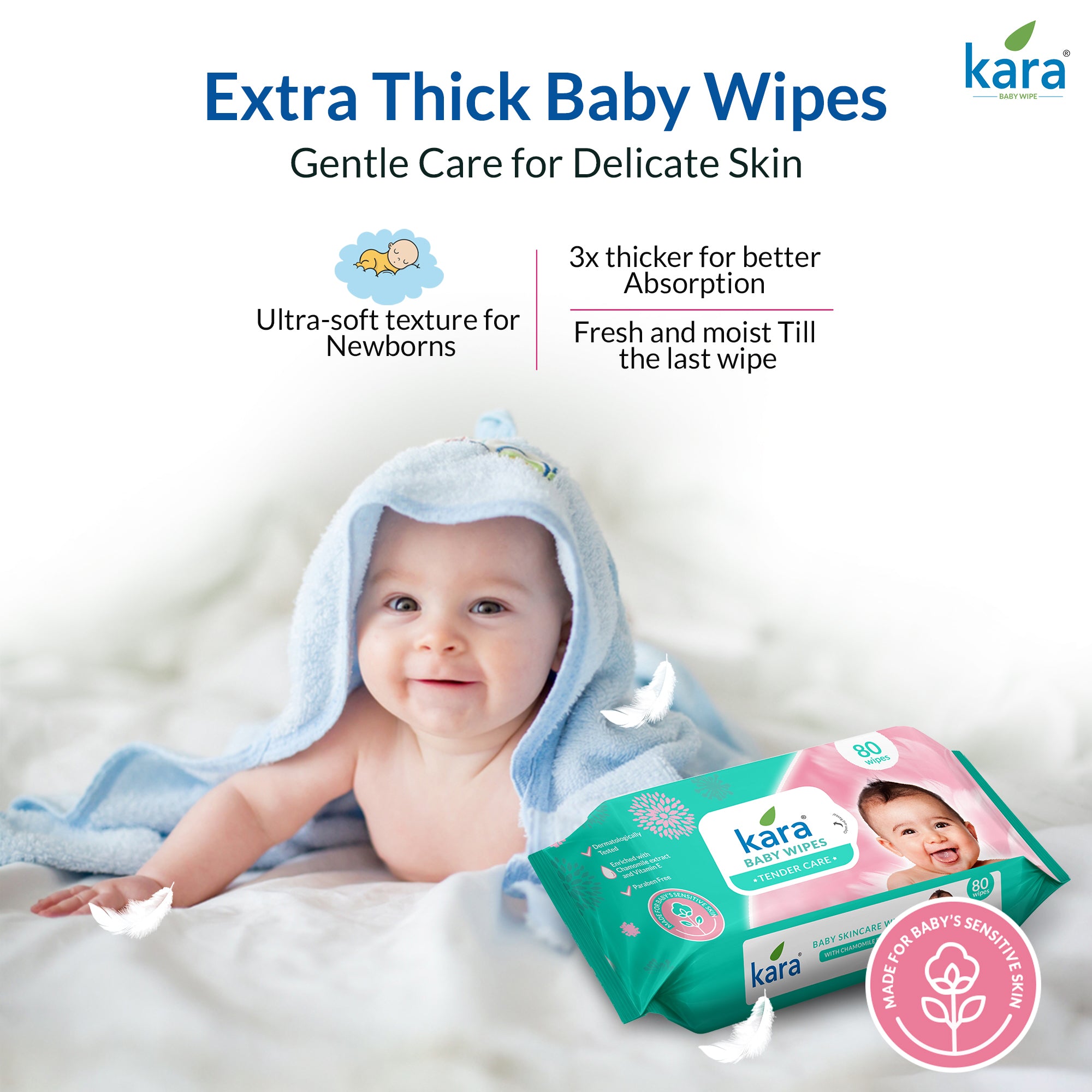 Baby Wipes 80 Pulls (Pack of 3)