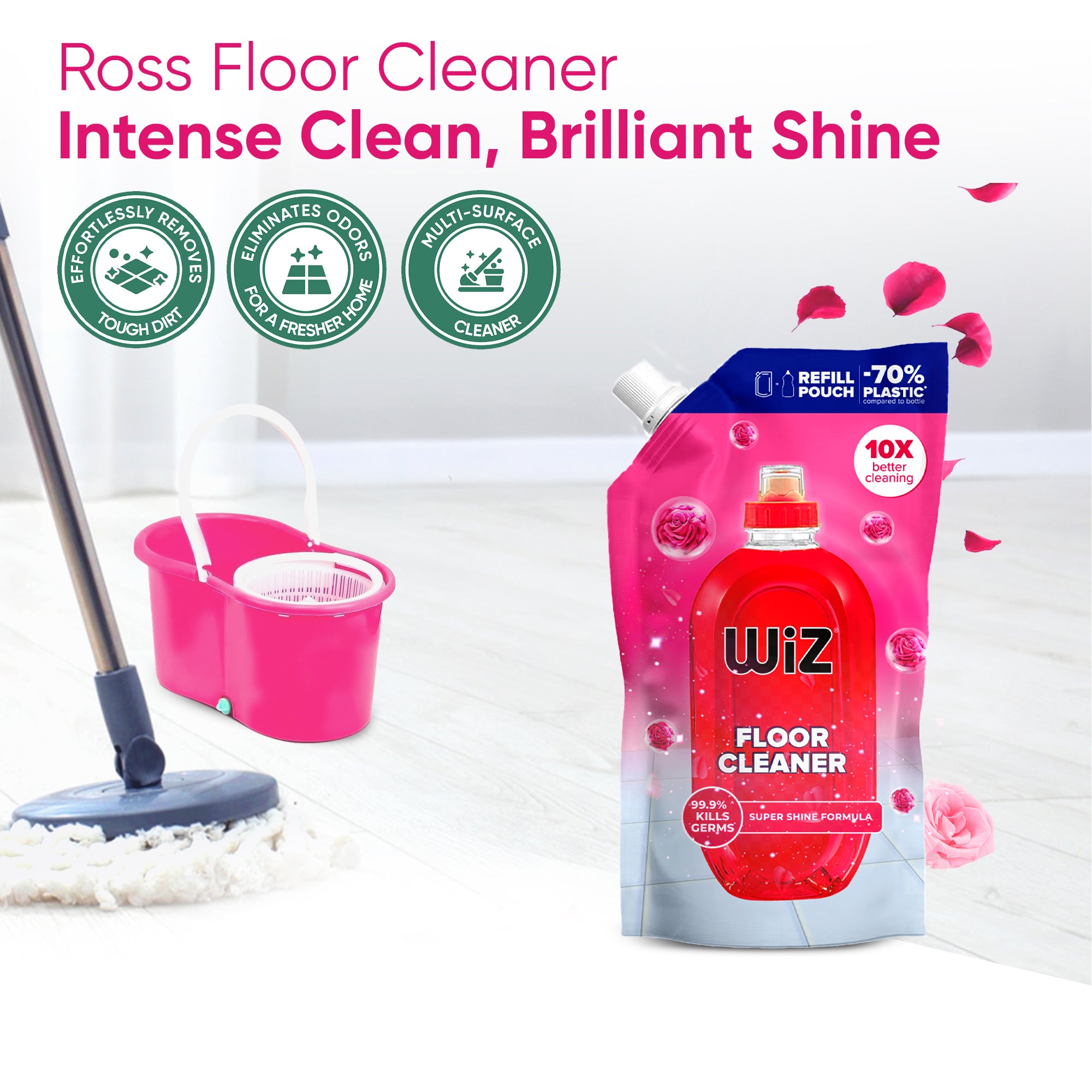 Floor Cleaner Rose 1L Refill Pouch