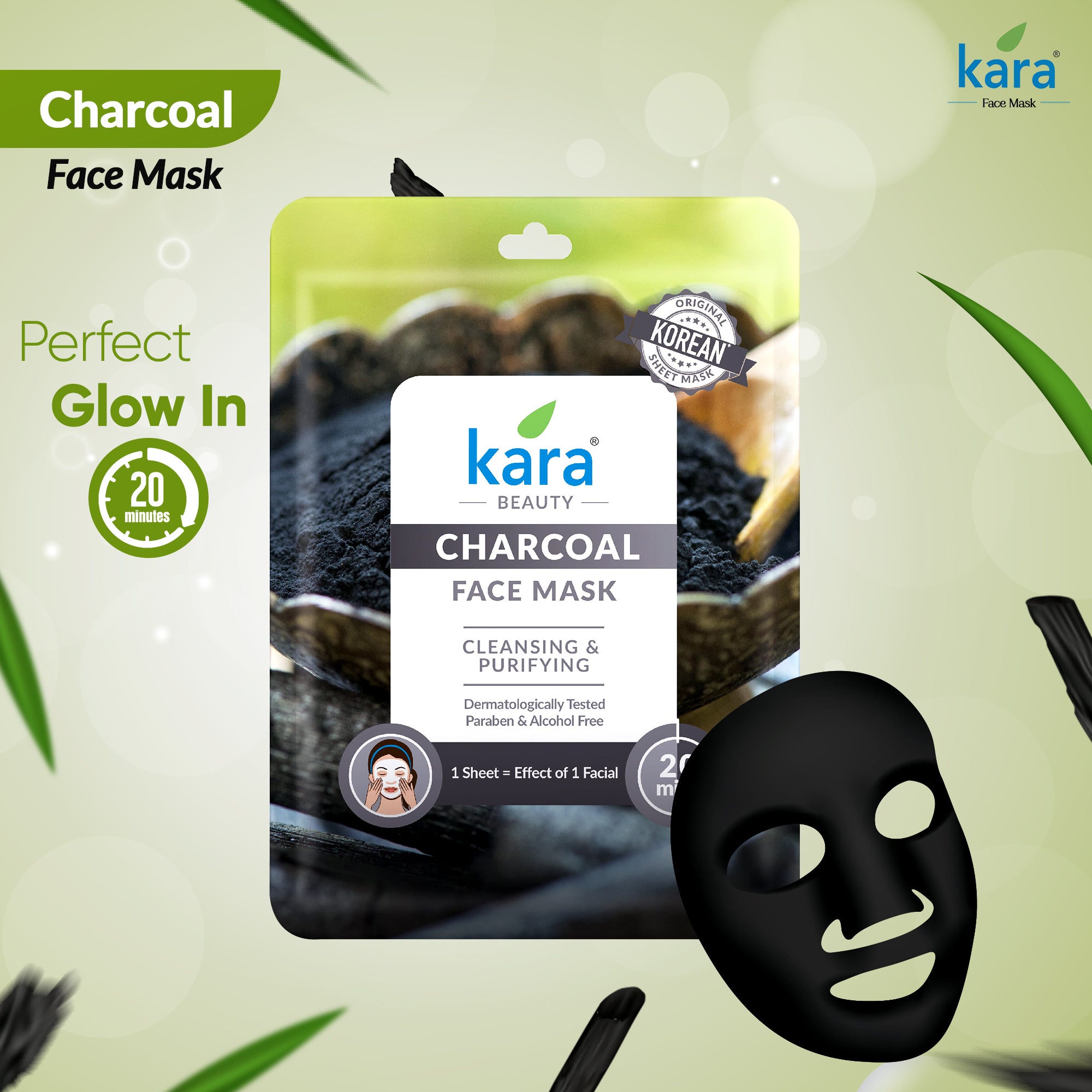 Face Mask Sheet Charcoal Cleansing & Purifying 1 N