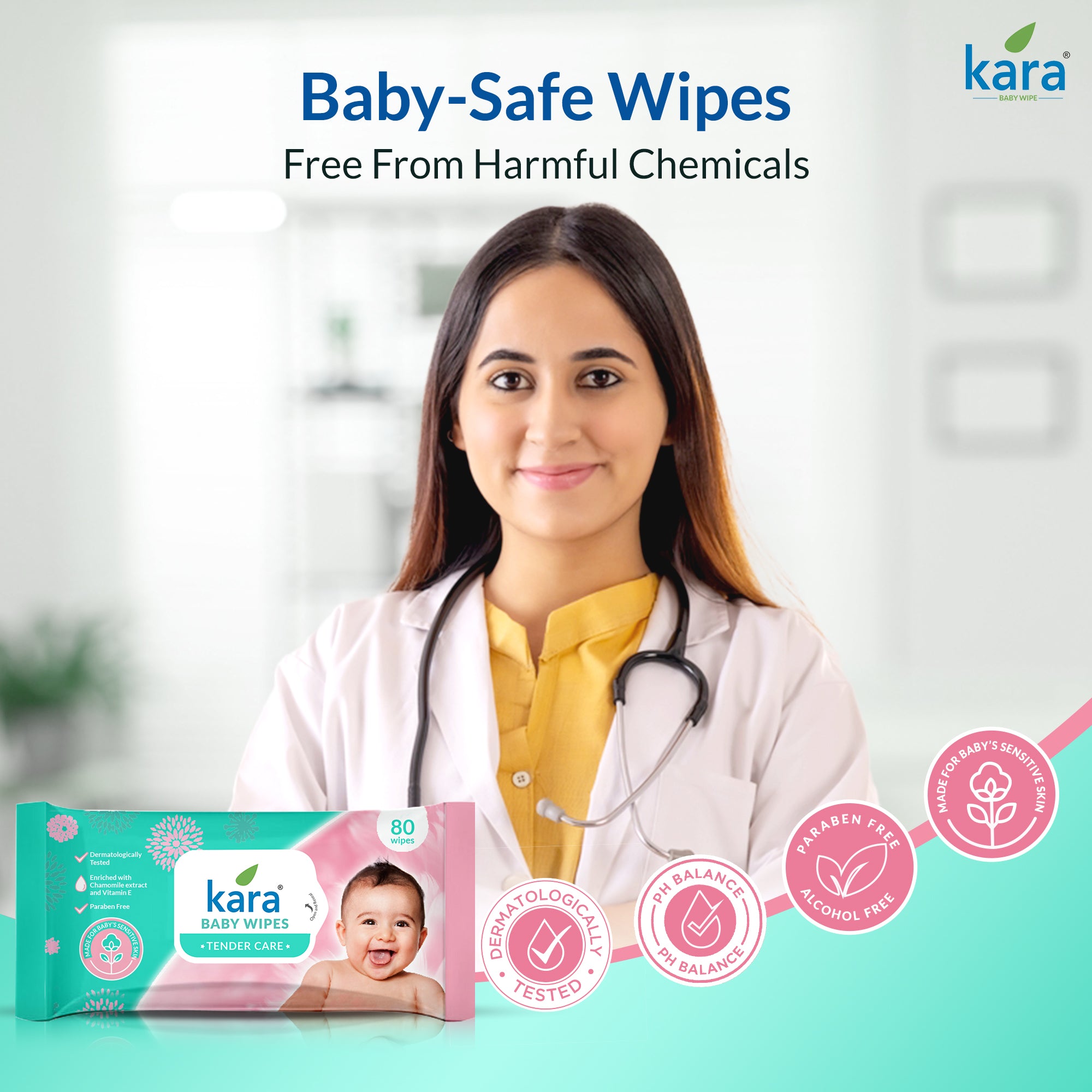 Baby Wipes 80 Pulls (Pack of 3)