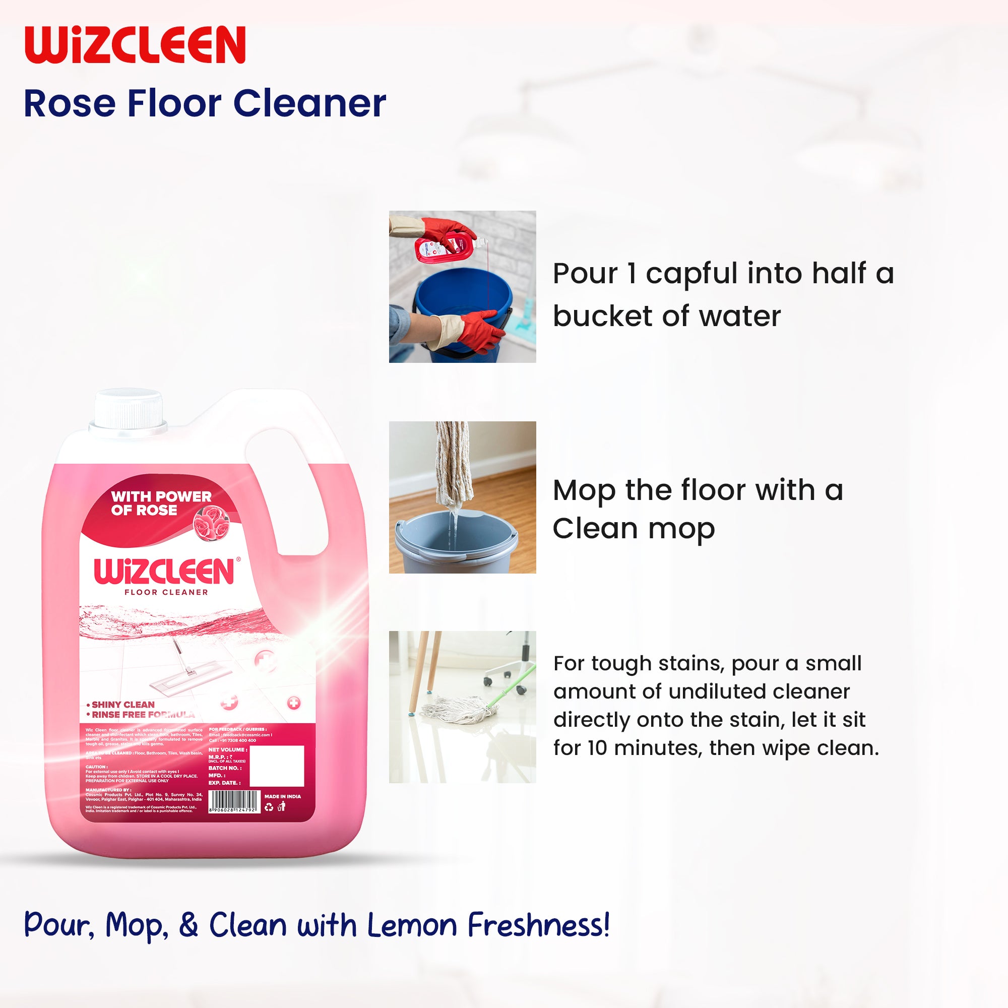 Floor Cleaner Rose 5L Refill Can