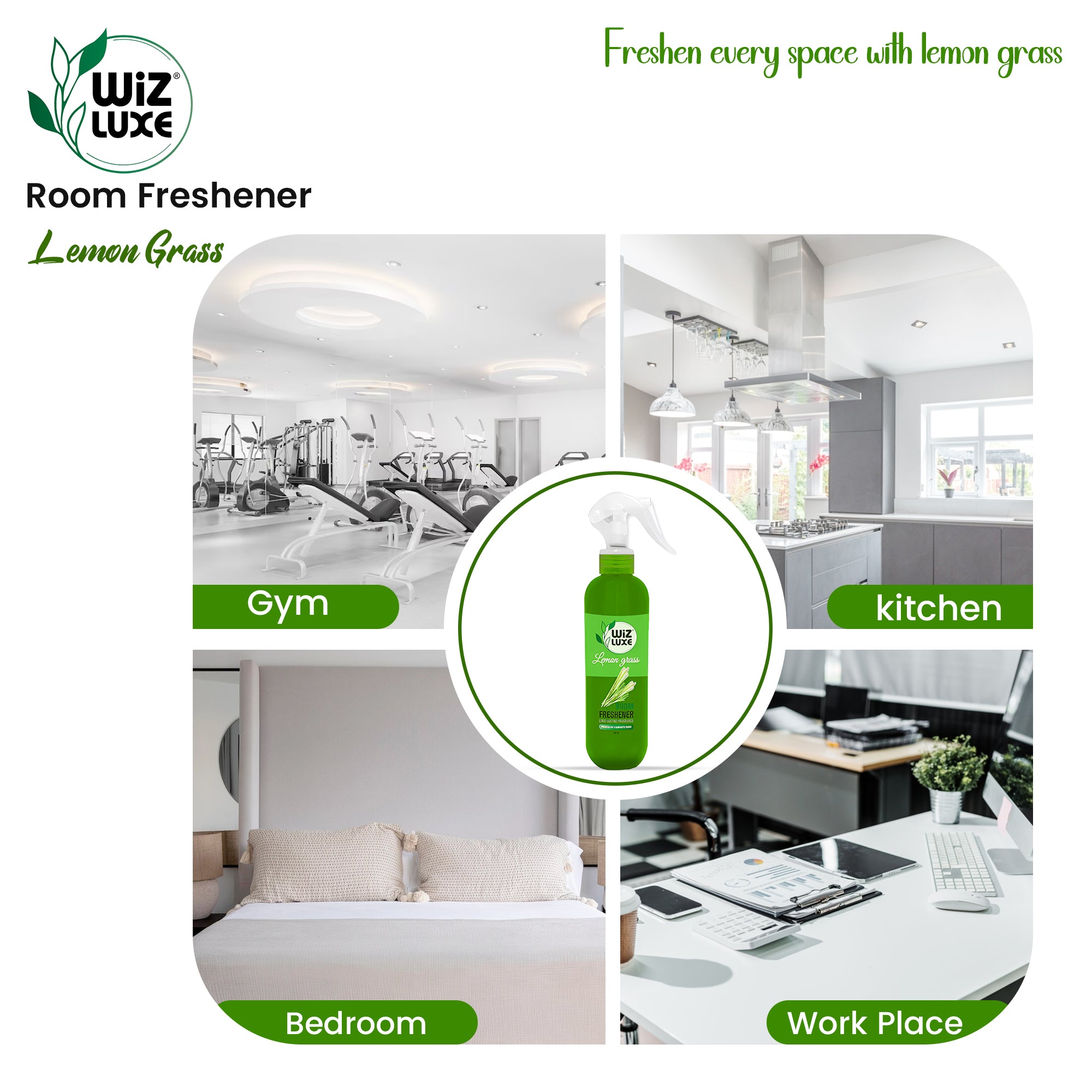 Lemon Grass Room Freshener 300ml Spray Bottle (Pack of 3)