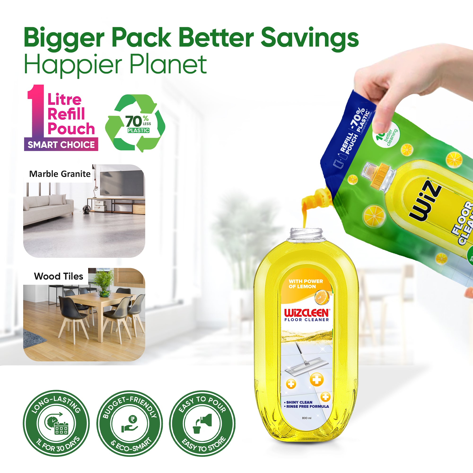 Floor Cleaner Lemon 1l Refill Pouch