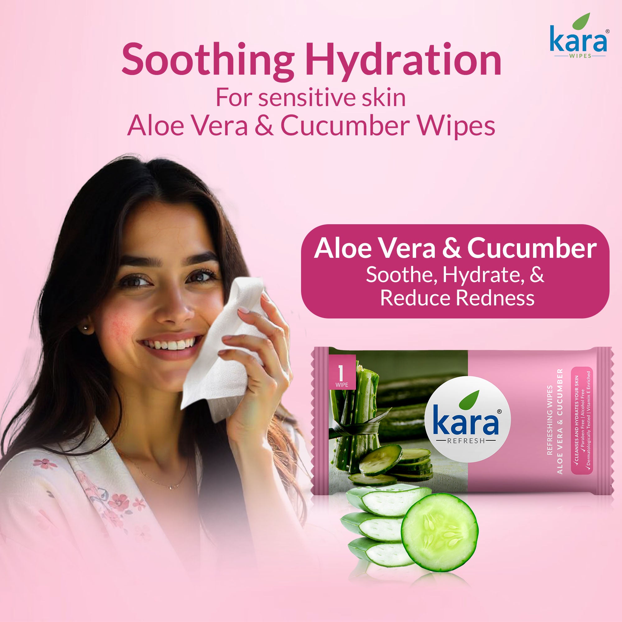 Aloe Vera & Cucumber Singles Facial Wet Wipes (Pack of 200)