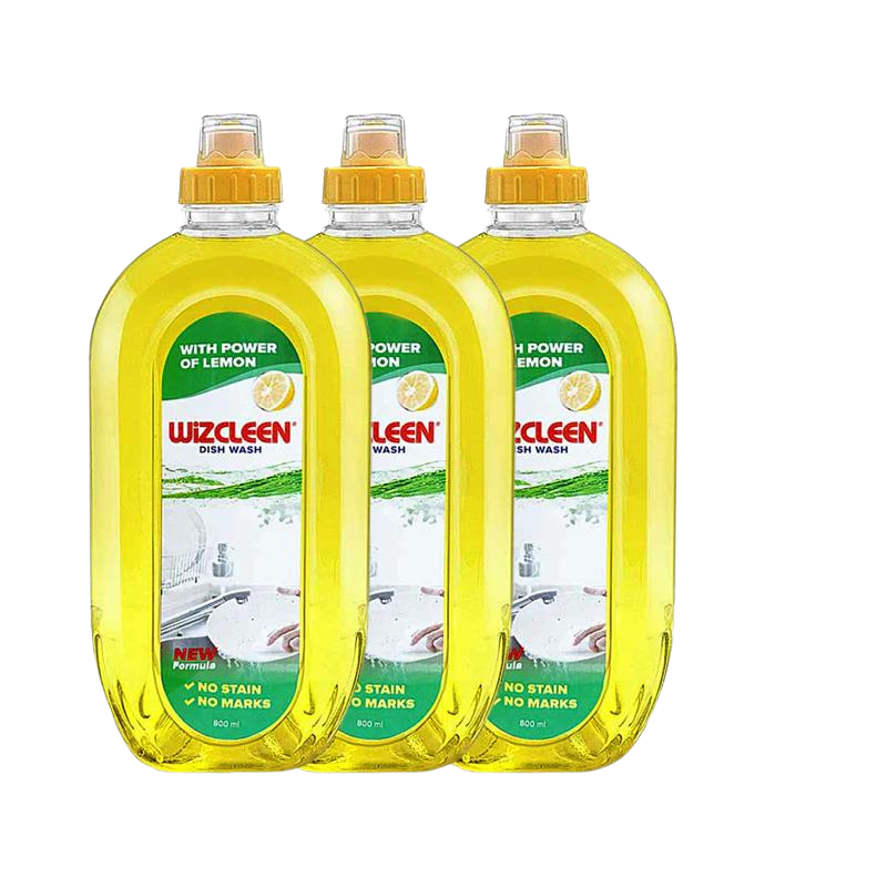 Dish Wash 800ml  Refill Bottle Lemon (Pack of 3)