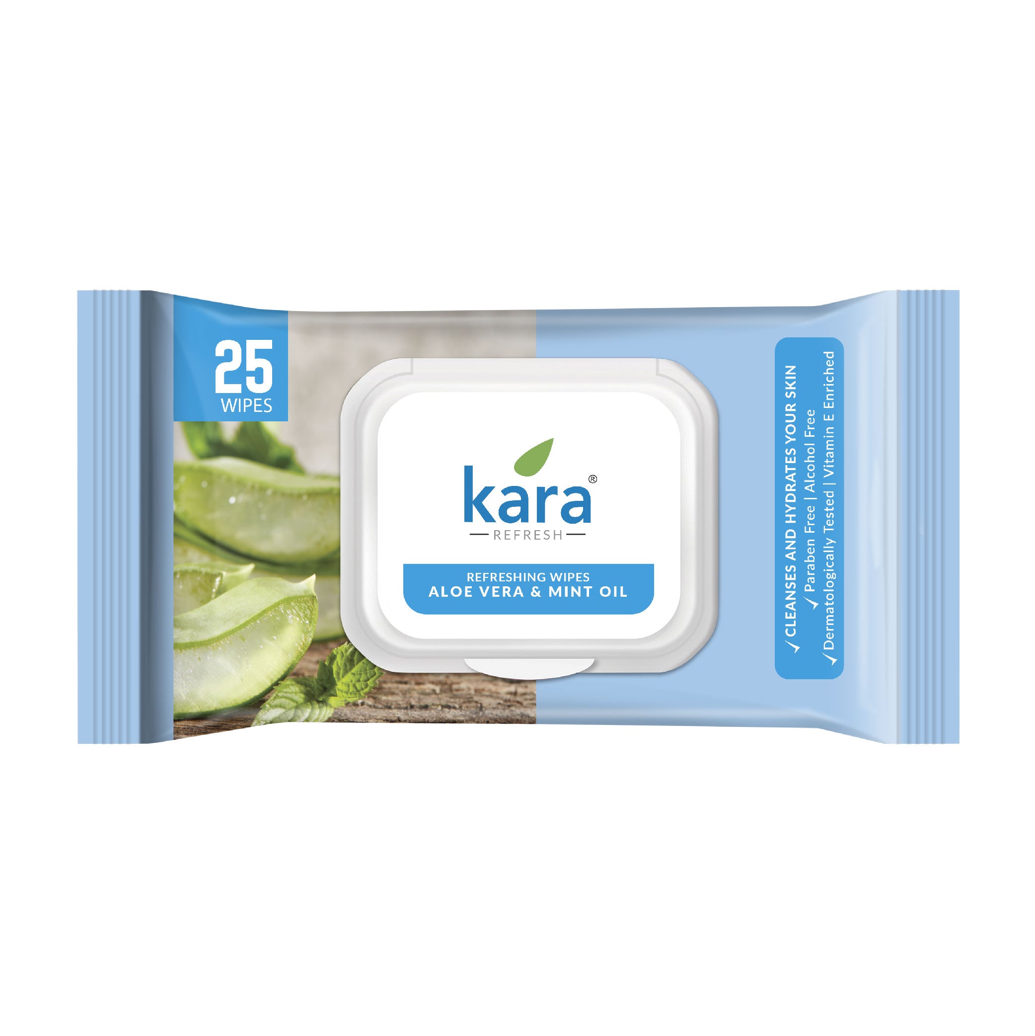 Refreshing Wipes 25 Pulls Aloe Vera & Mint Oil