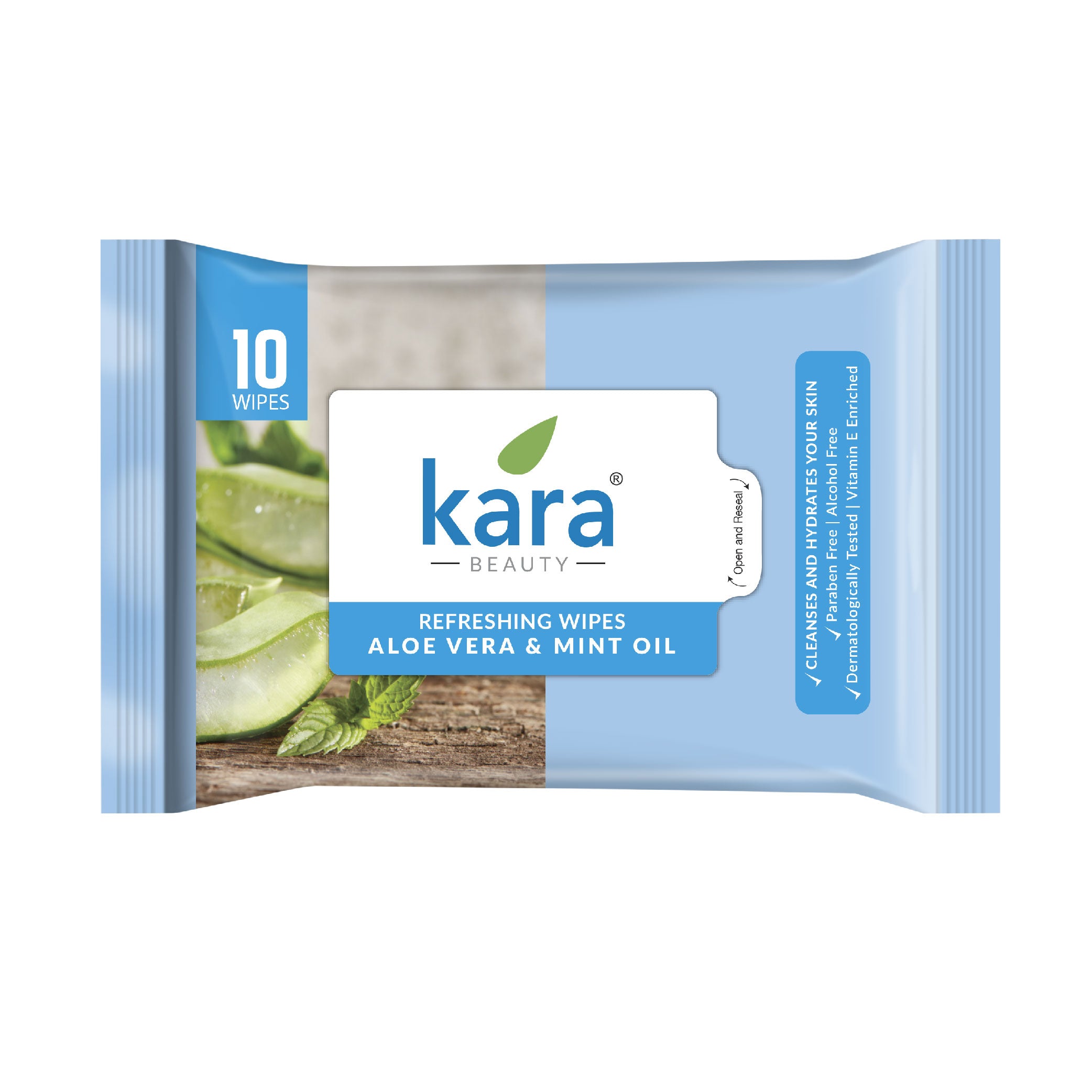 Aloe Vera & Mint Oil Facial Wet Wipes 10 Pulls