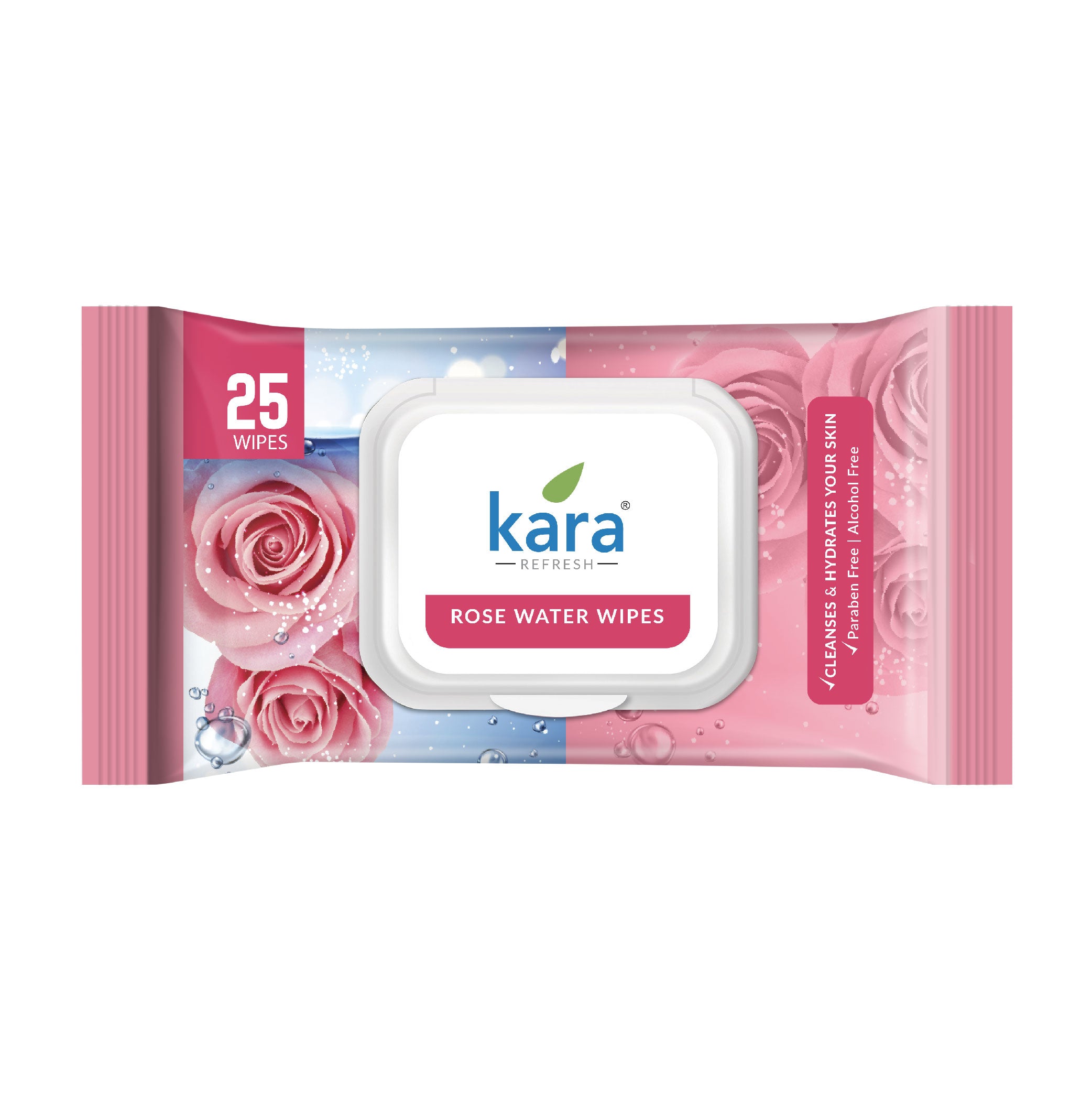 Rose Water Facial Wet Wipes 25 Pulls