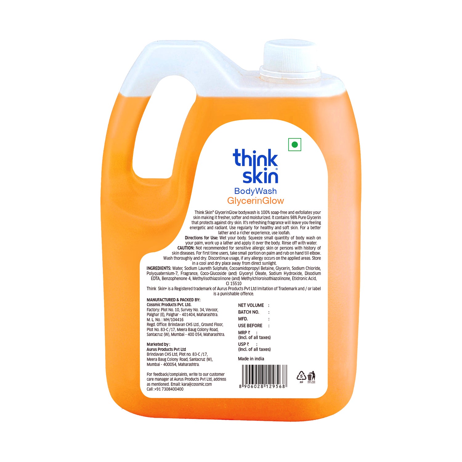 Body Wash Glycerin Glow 5 Litre Refill Can