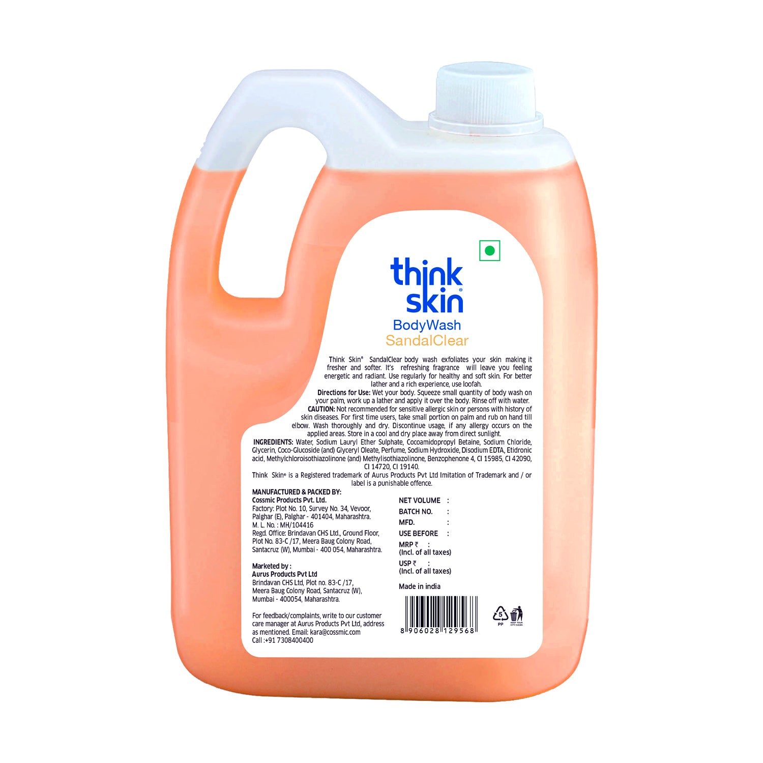 Body Wash Sandal Clear 5 Litre Refill Can